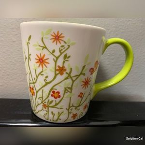 Starbucks Spring Green Flowers Butterflies Coffee Tea Mug Cup 12oz 2007